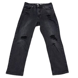 S.O.N.G. Jeans Womens 7/28 Black Denim Stretch Distressed High Rise Timeless Fit